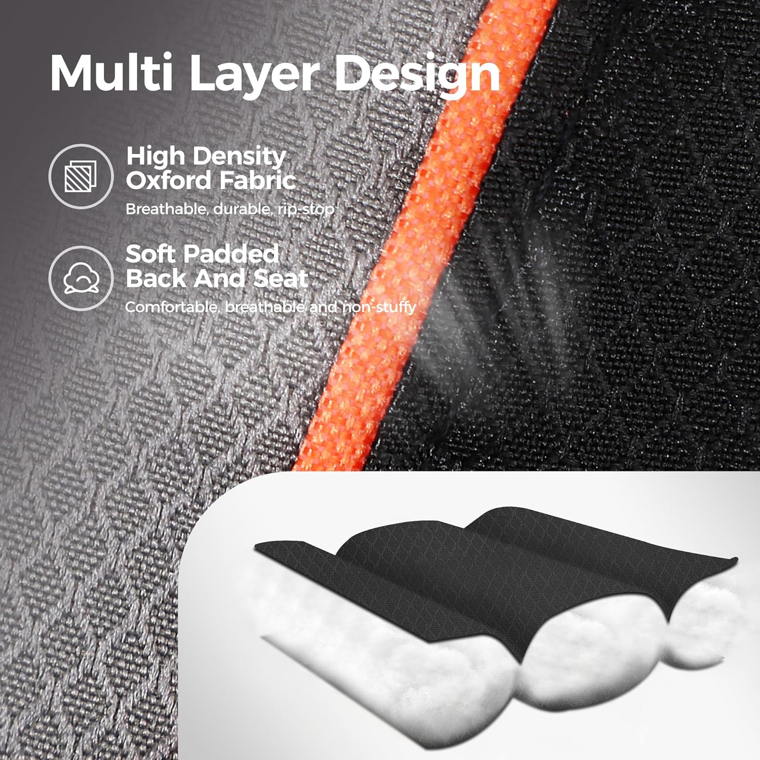 ALPHA CAMP Oversized Camping Folding Chair, Heavy Duty Support 450 LBS Steel Frame Collapsible Padded Arm Chair with Cup Holder Quad Lumbar Back, Portable for Outdoor - Image 6