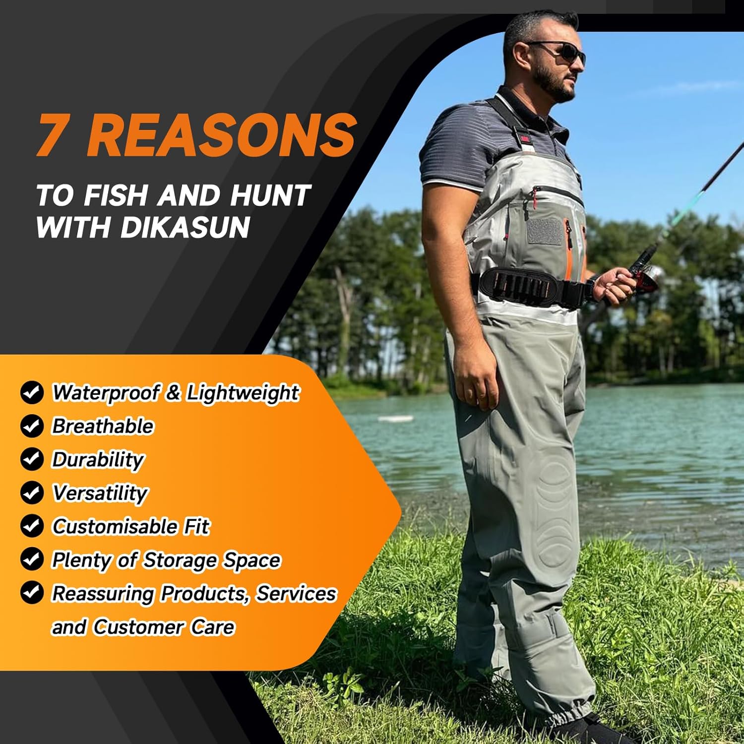 Fishing Waders for Men Women, Waterproof Stocking Foot Chest Waders for Fly Fishing, Breathable Stockingfoot Waders - Image 2