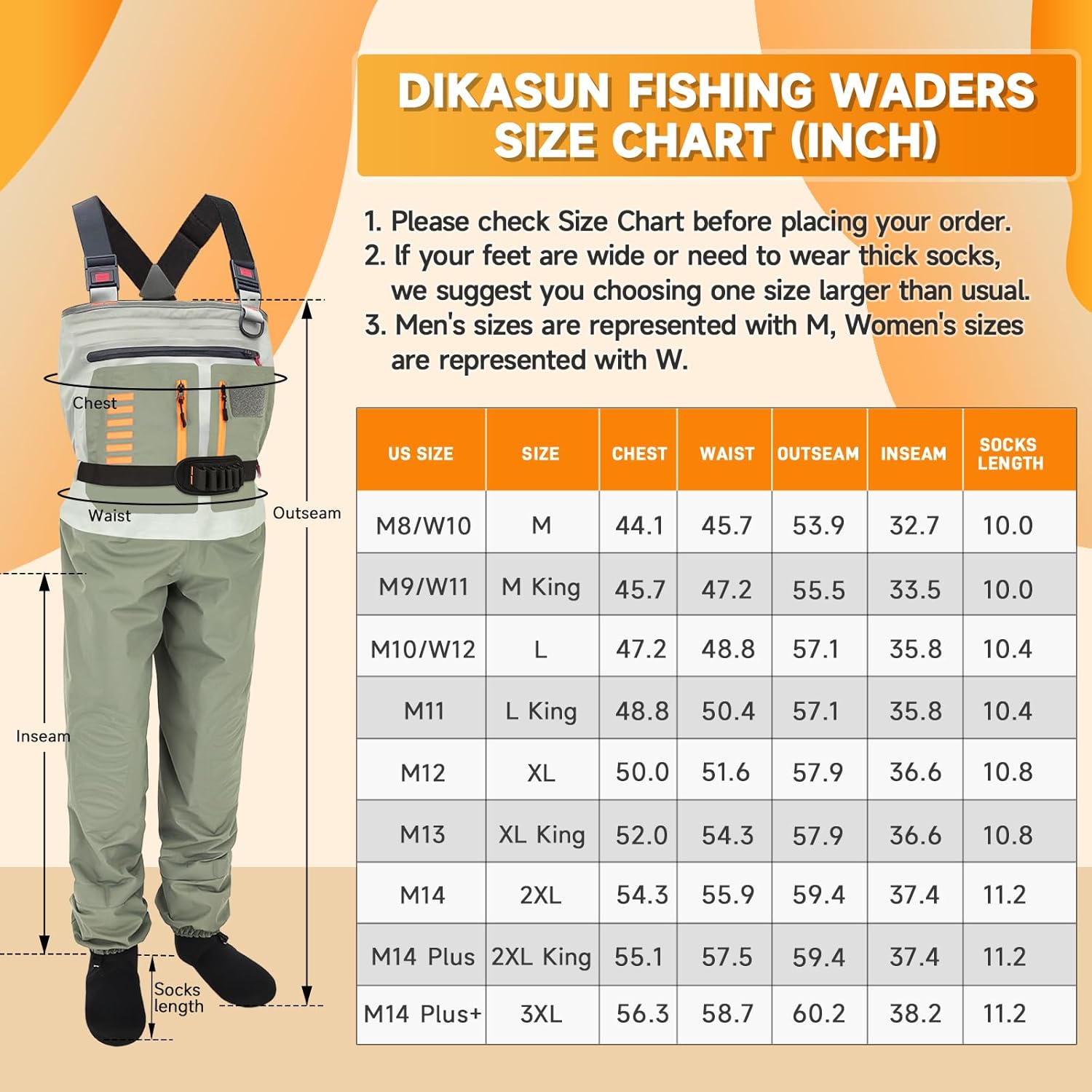 Fishing Waders for Men Women, Waterproof Stocking Foot Chest Waders for Fly Fishing, Breathable Stockingfoot Waders - Image 3