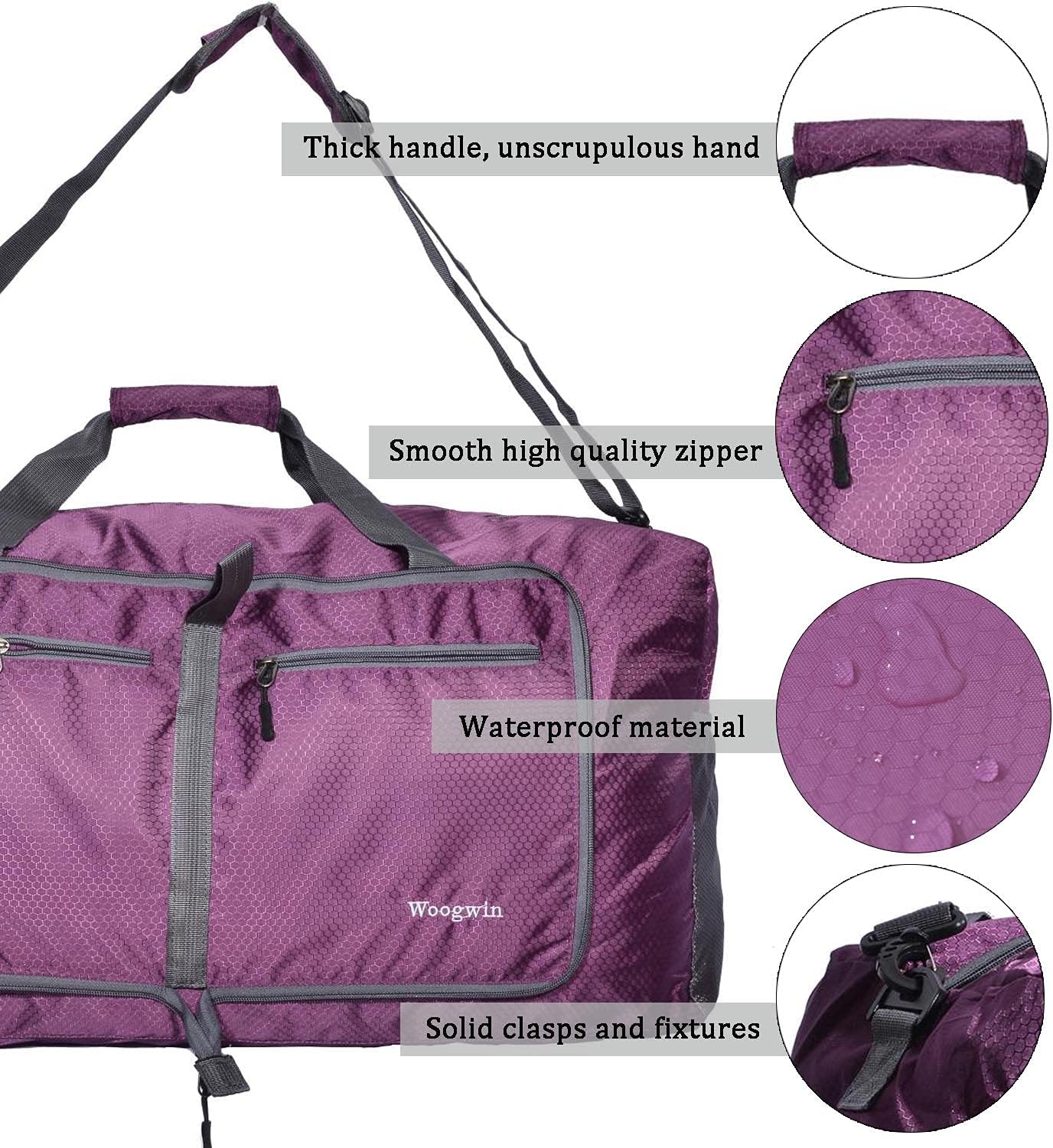 Travel Duffel Bag Large Foldable Waterproof Overnight Bag for Beach Swim Bags Pool Sports Gym - Image 5